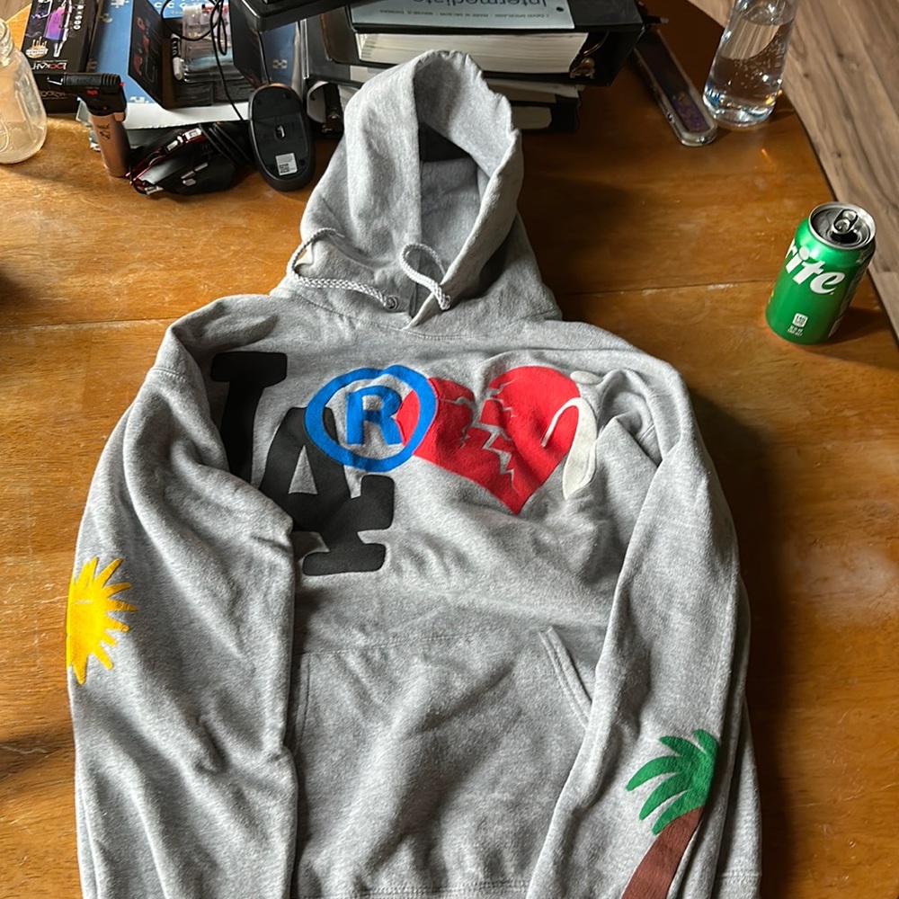 Medium Gray Kid Laroi hoodie, slightly worn